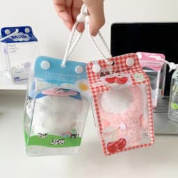 INS Korean Fashion Cute Milk Box Transparent Doll Bag Trendy Girls Figure Display Pendant Storage Decoration Accessories Gifts