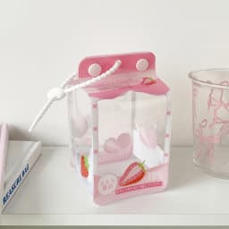 INS Korean Fashion Cute Milk Box Transparent Doll Bag Trendy Girls Figure Display Pendant Storage Decoration Accessories Gifts