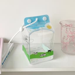 INS Korean Fashion Cute Milk Box Transparent Doll Bag Trendy Girls Figure Display Pendant Storage Decoration Accessories Gifts