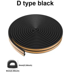 6m/12/24m Door Seal Strip Diep Self-adhesive Draft Stopper Tape Window Weather Stripping Insulation Noise Rubber Sealing Strip