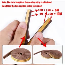 6m/12/24m Door Seal Strip Diep Self-adhesive Draft Stopper Tape Window Weather Stripping Insulation Noise Rubber Sealing Strip