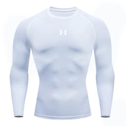 Men's Compression Long Sleeve Shirt Quick Dry Muscle Fit Athletic Top for Workout Training Bodybuilding Running Fitness Sports