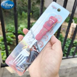 DisneyCarLightning McQueen cutlery Set Animated Cartoon 304 stainless steel fork and spoon Box 3D children's Christmas gift toys