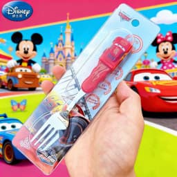 DisneyCarLightning McQueen cutlery Set Animated Cartoon 304 stainless steel fork and spoon Box 3D children's Christmas gift toys