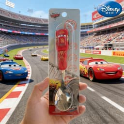 DisneyCarLightning McQueen cutlery Set Animated Cartoon 304 stainless steel fork and spoon Box 3D children's Christmas gift toys