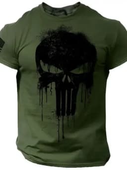 Summer Vintage Men's T Shirt 3D Skull Printing Tees Casual Short Sleeve Pullover Oversized Man Clothing Outdoor O Neck T-Shirt