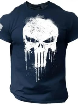 Summer Vintage Men's T Shirt 3D Skull Printing Tees Casual Short Sleeve Pullover Oversized Man Clothing Outdoor O Neck T-Shirt