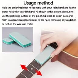 Miwayer 2/4 Pcs Double-Sided 1000 Grit Sanding Block for Guitar Fretboard Polishing Care - Fret Cleaning Tool