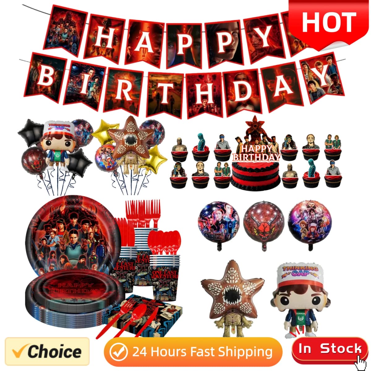 Hot Birthday Party Decorations Balloons Disposable Tableware Plates Napkins Kids Baby Shower Party Supplies