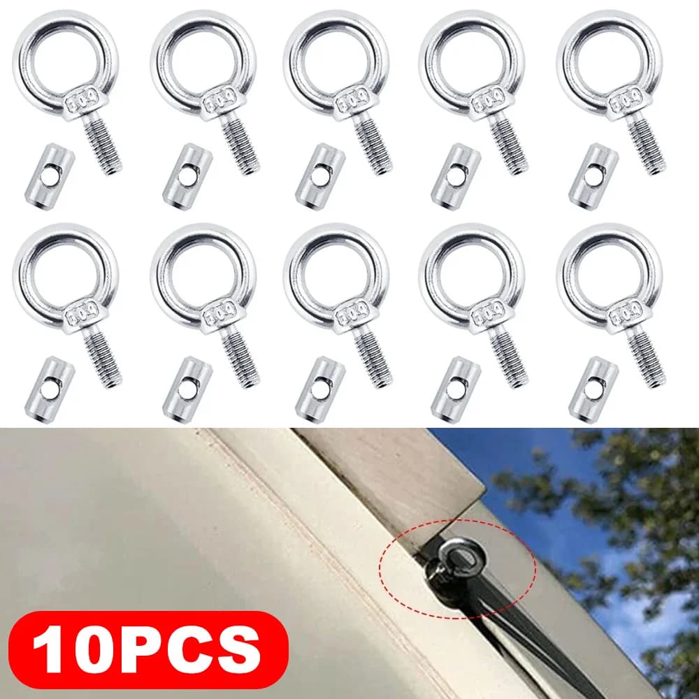 2/4/10Pcs Awning Rail Stoppers Stops Motorhome Campervan Caravan Silver Stainless Steel M4 X 12mm X 6mm Diameter Camper RV Parts