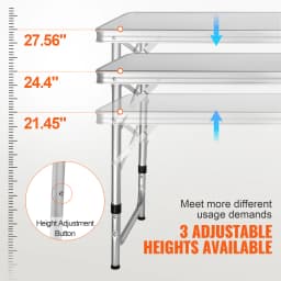 SucceBuyFolding Picnic Table Kitchen Camping Cupboards Aluminum Suitcase Table with Storage Bag Adjustable Height for Outdoor
