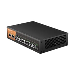 KeepLiNK 10-Port Gigabit Ethernet Switch with 8-PoE Ports and 2-RJ45 Copper Uplink Unmanaged Plug and Play