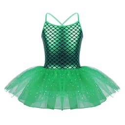 Kids Girls Ballerina Fairy Prom Party Costume Kids Sequined Mermaid Dance Dress Dancewear Gymnastic Leotard Ballet Tutu Dress