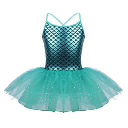 Kids Girls Ballerina Fairy Prom Party Costume Kids Sequined Mermaid Dance Dress Dancewear Gymnastic Leotard Ballet Tutu Dress