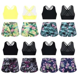 Kid Girls Children Swimsuits Swimwear Outfits Floral Printed Swimwear Swimming Bikini Bathing Suits Beachwear Summer Holiday Set
