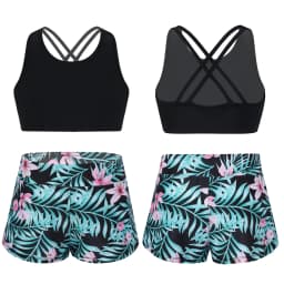 Kid Girls Children Swimsuits Swimwear Outfits Floral Printed Swimwear Swimming Bikini Bathing Suits Beachwear Summer Holiday Set