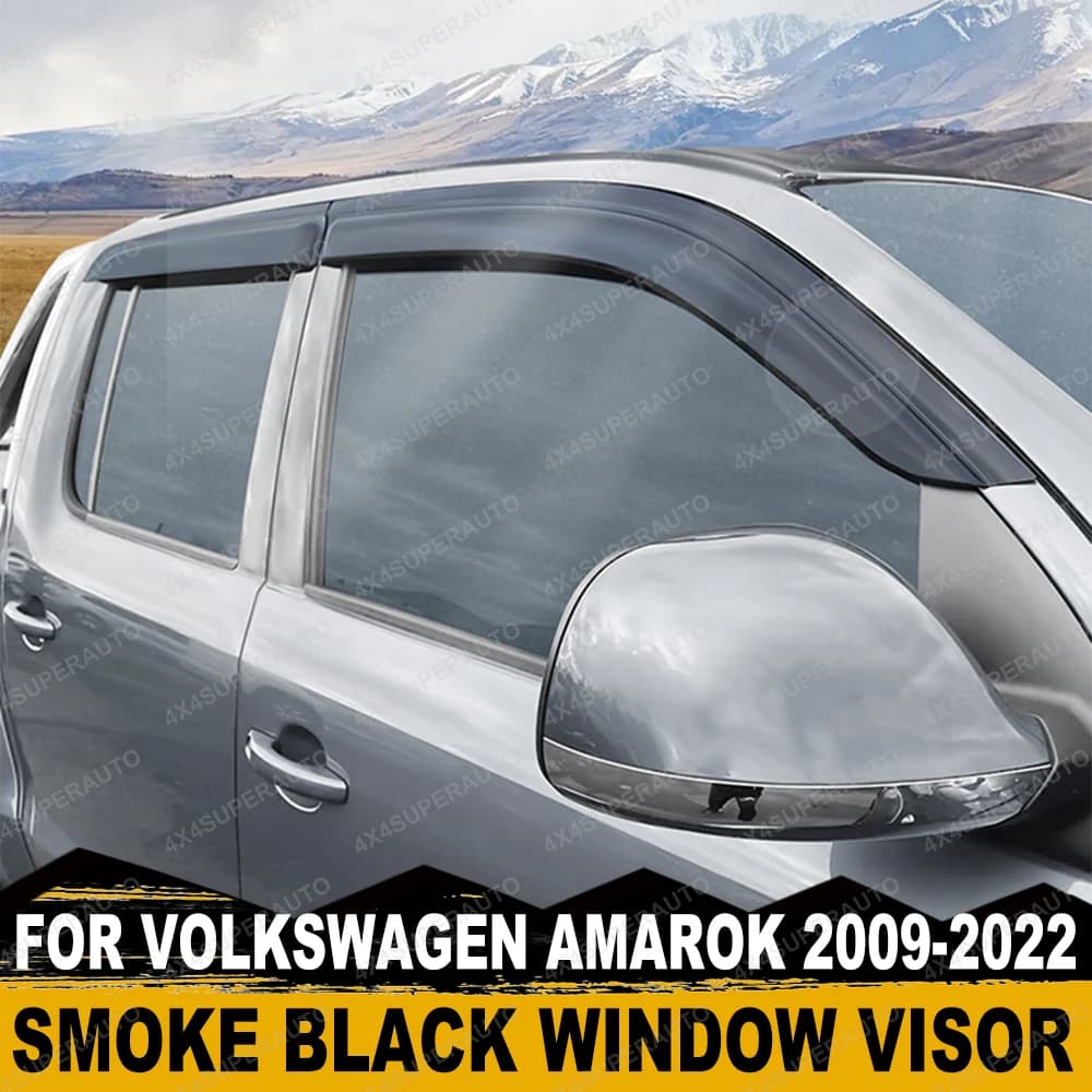 Window Deflector Window Visor For Volkswagen Amarok 2009-2022 Smoke Black Sun Rain Guards Weathershield Car Exterior Accessories