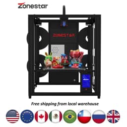 ZONESTAR 4 Extruders Multi Color FDM 3D Printer 4-IN-1-OUT Closed Frame Large Silent Auto Leveling CoreXY New Upgrade Z9V5Pro