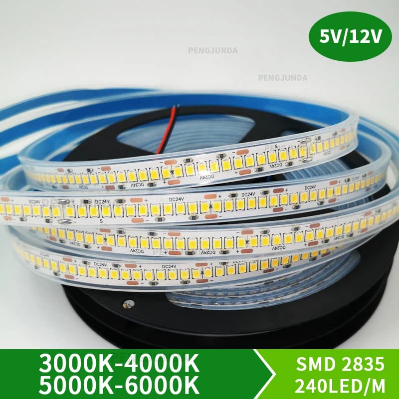 5m 1200 LEDS 2835 Bande LED 12V 24V Lights Strip Flexible Llight 240 Led/m LED Strip White Warm White