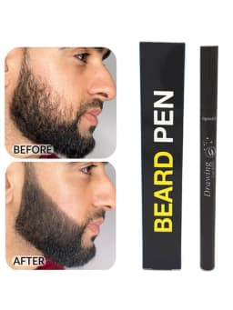 Beard Pen Beard Filler Pencil and Brush Male Mustache Repair Shape Effective Enhance Facial Hair
