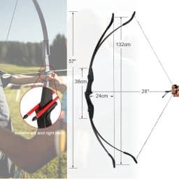 Toparchery 20-40lbs Archery 57" Takedown Recurve Bow For Hunting Recurve Bow and Arrow Set Left Right Hand Black Hunting Bow