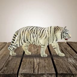 6.2 Inch White Tiger Environmental PVC Realistic Zoo Figures Jungle Wild Animals Siberian Tiger Model Kids Educational Toy