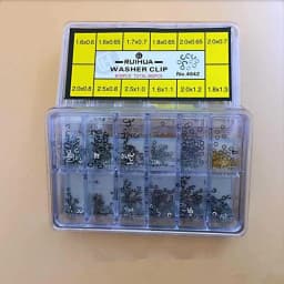 Assorted 12 Size Chronograph Clip Spacer Ring Watch Pusher Button Circlip 360Pcs/Box Metal Watch Washer Clip Replacement Parts