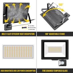 SKYWORLD 10W 20W 30W 50W 75W 100W 150W 200W Induction Led Flood Light With Adjustable PIR Sensor 110V 220V Floodlight Outdoor