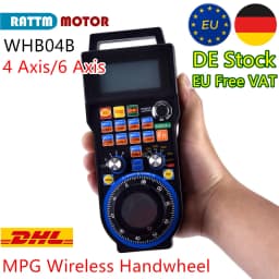 【DE/US Stock】4 / 6 Axis XHC Mach3 / NC Studio MPG Pendant CNC Wireless Handwheel Manual USB Receiver 40 Meter Distance WHB04B