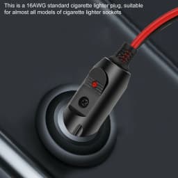 2Pack 12V 15A Fused Car Cigarette Lighter Adapter Anti-Slip Flat Spring Power Male Plug Connecter with Leads