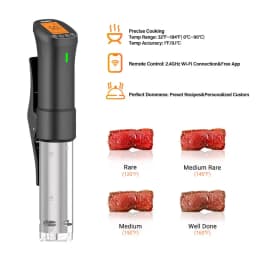 INKBIRD ISV-200W Wi-Fi 1000W Powerful&Durable Culinary Sous Vide with Stainless Steel Immersion Circulator LCD Screen Free APP