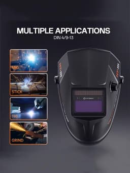 HITBOX Large Viewing Screen Solar Powered Auto Darkening HT111 Welding Helmet PRO ARC Sensor Wide Shade Mask For TIG MIG Welder