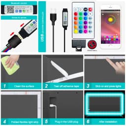 LED Strip 5V USB Flexible TV Backlight Lamp 5050 RGB Tape Diode Phone Bluetooth APP Background Lights For Room Luces Led