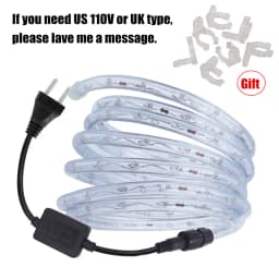 EU 220V Neon Strip Waterproof Outdoor Garden 360 Degree Ligthing LED Rope Tube Lamp Multi Rainbow Fairy Lights