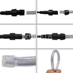 EU 220V Neon Strip Waterproof Outdoor Garden 360 Degree Ligthing LED Rope Tube Lamp Multi Rainbow Fairy Lights