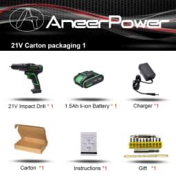 25V 21V Wireless Hand Electric Drill Impact Cordless Lithium Battery Screwdriver For Decorating House Drilling Screws Power Tool