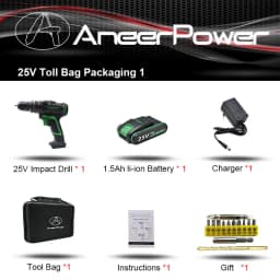 25V 21V Wireless Hand Electric Drill Impact Cordless Lithium Battery Screwdriver For Decorating House Drilling Screws Power Tool