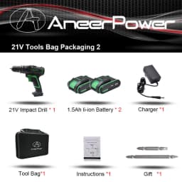 25V 21V Wireless Hand Electric Drill Impact Cordless Lithium Battery Screwdriver For Decorating House Drilling Screws Power Tool