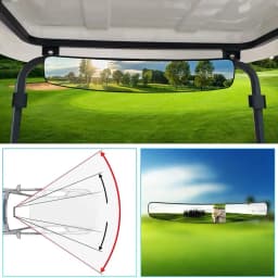 Golf Cart Folding Side Mirrors Rear View Mirror Extra Wide Golf Cart Mirrors Fits for Club Car