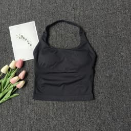 Women's Halter Neck Backless Camisole Sports Set with Padded, Shockproof Yoga Tank Top for Gym Fitness Workout & Daily Outdoor W