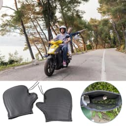 Summer Motorcycle Handlebar Muffs Waterproof PVC Leather Handlebar Muffs PVC Leather Waterproof Sun Protection Gloves With