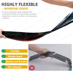 Window Deflector Rain Guard For Ford Ranger 2012~2022 Wildtrak Raptor XLT XL T6 T7 T8 Side Window Deflectors Smoked Black 4PCS