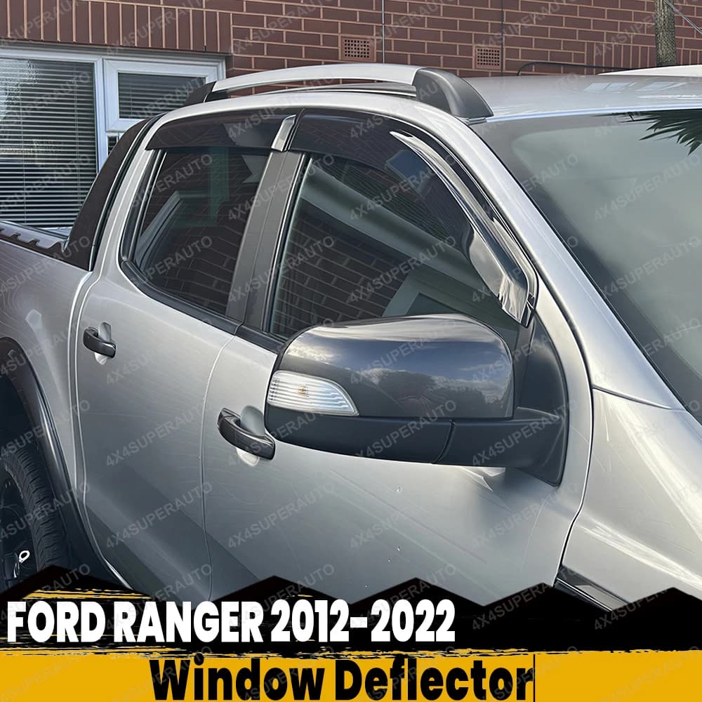 Window Deflector Rain Guard For Ford Ranger 2012~2022 Wildtrak Raptor XLT XL T6 T7 T8 Side Window Deflectors Smoked Black 4PCS