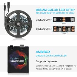 Ambient Light USB LED Strip Light 5050 RGB Dream Color Ws2812b Strip For TV Desktop PC Screen Backlight Lighting 1M 2M 3M 4M 5M
