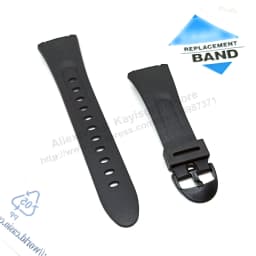 15mm Black Rubber Watch Band / Strap Compatible for Casio W-42H , W-43H , W-42 , W-43