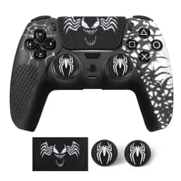 Controller Skin Shell for PS5 Controller Silicone Cover Case with Rubber Thumb Grip Gaps Touch Pad Sticker For PS5 Fit In Dock