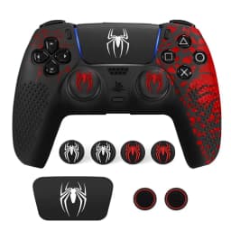 Controller Skin Shell for PS5 Controller Silicone Cover Case with Rubber Thumb Grip Gaps Touch Pad Sticker For PS5 Fit In Dock