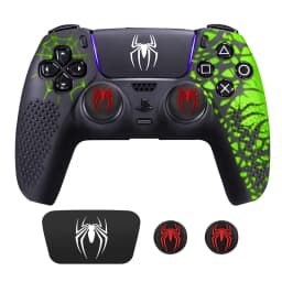 Controller Skin Shell for PS5 Controller Silicone Cover Case with Rubber Thumb Grip Gaps Touch Pad Sticker For PS5 Fit In Dock