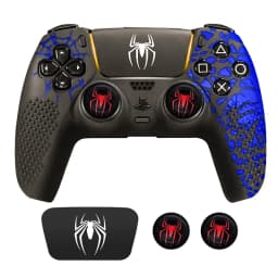 Controller Skin Shell for PS5 Controller Silicone Cover Case with Rubber Thumb Grip Gaps Touch Pad Sticker For PS5 Fit In Dock