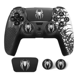 Controller Skin Shell for PS5 Controller Silicone Cover Case with Rubber Thumb Grip Gaps Touch Pad Sticker For PS5 Fit In Dock